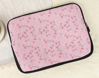 Kleine bloemen roze Loptop-hoes 15 14 13 16 inch, aangepaste schattige MacBook M3 M4 Air 15/13 Pro 13/14/15/16 2025 2024 MacBook hoes laptophoes