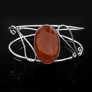 Sunset Glow Cuff Bracelet with Red Aventurine | Southwestern Jewelry