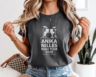 Rush Band Shirt, Tour 2026 Tee, Anika Nilles Rush Tour, Rock Band Merch, Classic Drummer Tribute Shirt