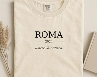 Personalized City T Shirt, Couple Anniversary Gift, Custom Travel Memory Shirt, Minimal Typography Tee