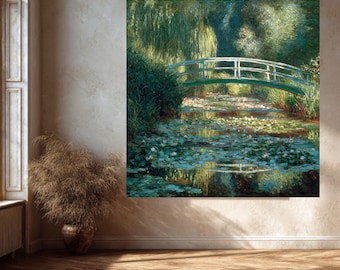 Estanque de nenúfares de Monet, lámina artística, puente impresionista