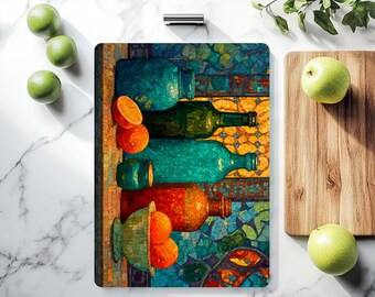 Tabla de cortar de vidrio mosaico / Bodegón decorativo para la cocina