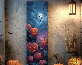 Spooky Halloween Canvas Wall Art: Gothic Haunted House Decoration