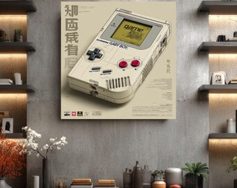 Poster retrò del Game Boy / Stampa artistica con tipografia giapponese