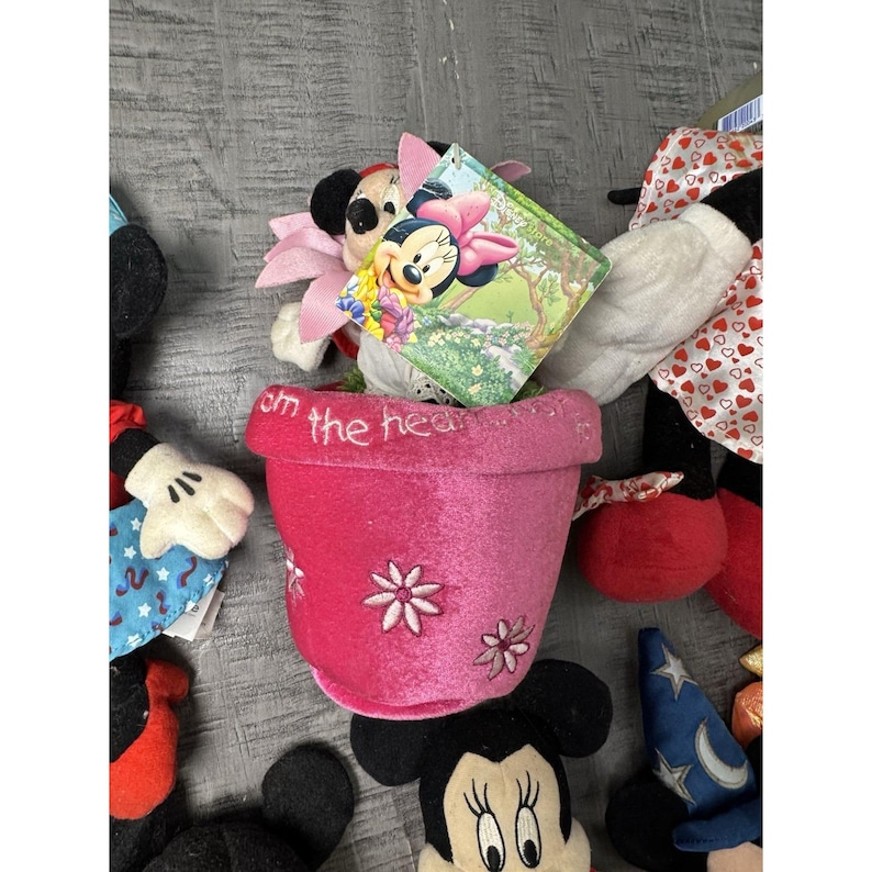 Vintage Disney Lot of 8 Stuffed Plush Various Sizes Mickey Mouse Minnie Bow image 4