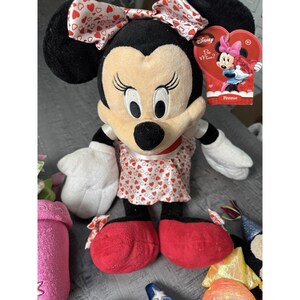 Vintage Disney Lot of 8 Stuffed Plush Various Sizes Mickey Mouse Minnie Bow image 5