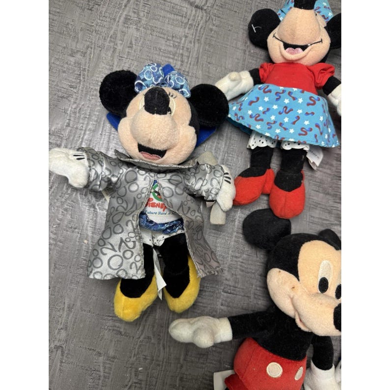 Vintage Disney Lot of 8 Stuffed Plush Various Sizes Mickey Mouse Minnie Bow image 10