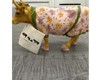 CowParade "Early Show" Cow Figurine #9129 Westland 2000 Floral Dress w/ Tag