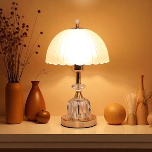 Rechargeable Touch Dimmer Table Lam-Luxury Modern Bedroom Lighting, Simple Warm LED Lamp for Living Room, Stylish Touch Control, Spring Gift
