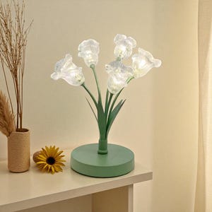 LED Tulip Flower Lamp, Decorative Desk Light for Bedroom Living Room Study, Spring Summer Home Decor, Housewarming Gift Birthday Gift USA UK