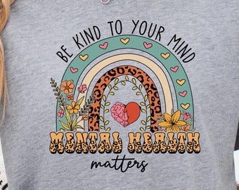 Comfort Colors Retro Mental Health T-Shirt: Be Kind To Your Mind