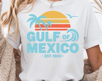 Gulf of Mexico Graphic Tee: Coastal Map, Soft Bella+Canvas Shirt