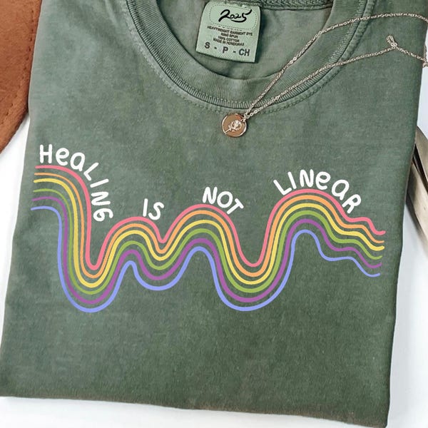 Mental Health Therapist Shirt: Bella + Canvas Tee - Healing is Not Linear
