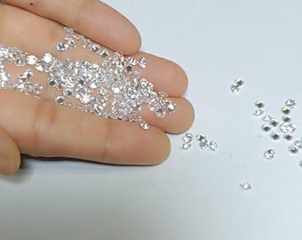 Diamantes cultivados en laboratorio de 2 mm, color EF, claridad VS, talla brillante redonda, 10 piezas.