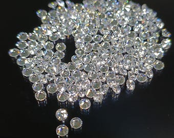 Diamantes redondos brillantes de laboratorio de 2,5 mm / Piedras de acento de color F y claridad VS (5 piezas)