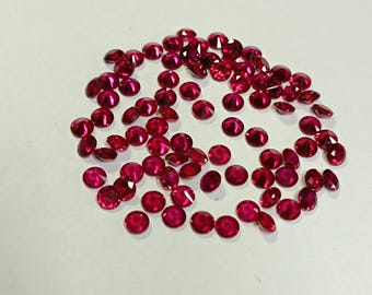 3mm Ruby Round Brilliant Cut Loose Gemstone 250pcs July Birthstone for Jewelry Making