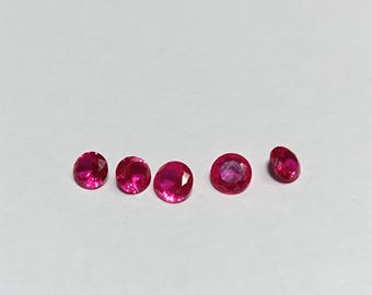 Pink Ruby Round Faceted Gemstone Brilliant Cut Ruby Gem Sizes to Choose