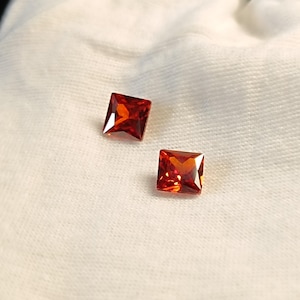 Square Garnet Princess Cut 2 piece parcels, For Jeweley Making