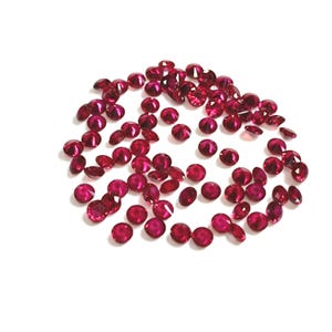 Ruby Loose Stones, Small Stones Gemstone Round Ruby Cut For Jewelry Making