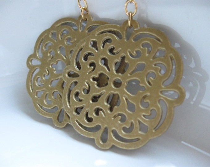 Chic Gold Filigree Earrings - Etsy