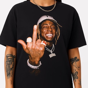 Chemise Lil Wayne doigt du milieu Rap Hip Hop Streetwear Tee Bootleg graphique Fan Made Merch Style vintage