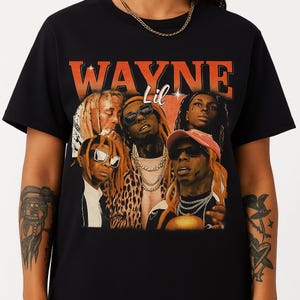 Lil Wayne Shirt Vintage Rap Tee Hip Hop Collage Graphic T-Shirt Young Money Streetwear Carter Merch