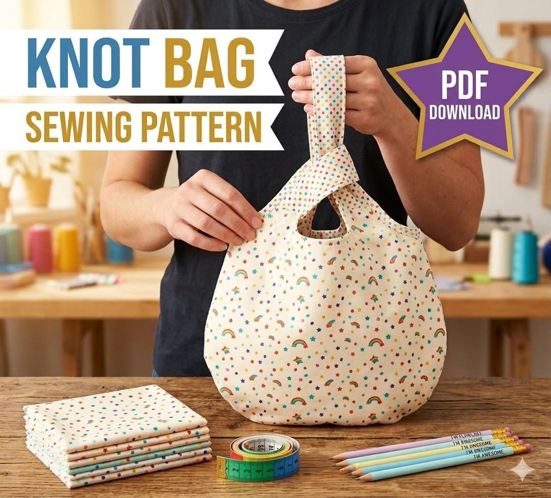 Japanese Knot Tote Bag Sewing Pattern PDF - Etsy