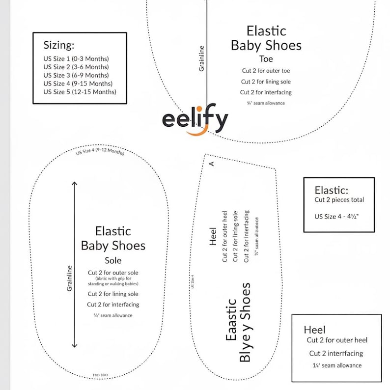 Baby Shoe Sewing Pattern PDF | Beginner Booties (0-15 Months) - Etsy