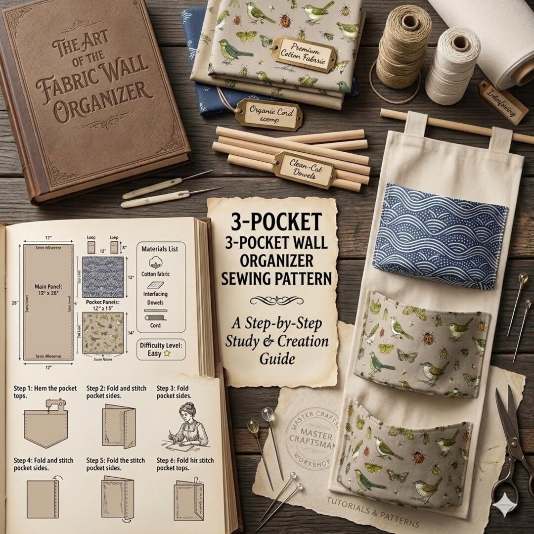 Hanging Organizer Sewing Pattern PDF – Wall Storage Pocket Basket - Etsy