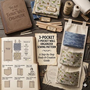 Hanging Organizer Sewing Pattern PDF – Wall Storage Pocket Basket