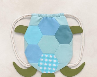 Turtle Drawstring Backpack Sewing PDF – DIY Fabric Bag
