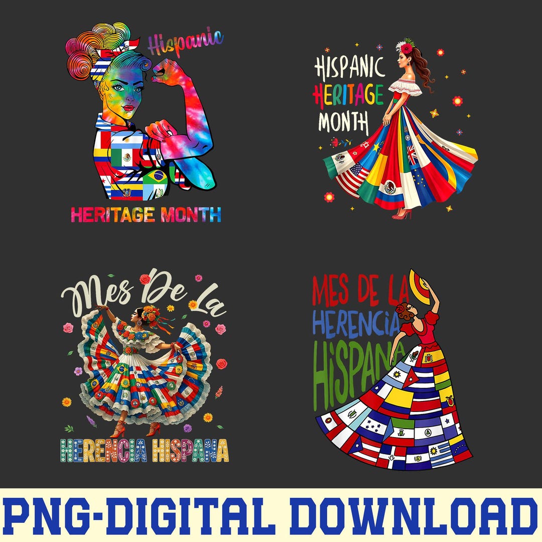 Mes De La Herencia Hispana PNG, Hispanic Heritage Month PNG, Festive ...