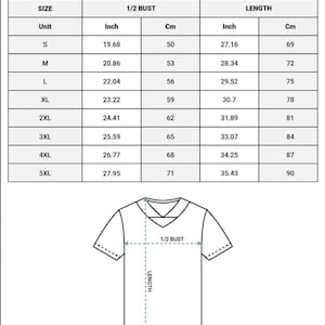 May include: A diagram of a football jersey with size measurements in inches and centimeters. The chart includes sizes S to 5XL, with bust measurements from 19.68 inches (50 cm) to 27.95 inches (71 cm) and lengths from 27.16 inches (69 cm) to 35.43 inches (90 cm). The text at the top reads "AOP HYBRID MESH FOOTBALL JERSEY."