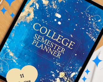 11 Page College Semester Planner | Academic Planner | Printable for Students | Semester Overview, Assignment Tracker | PDF Digital Download