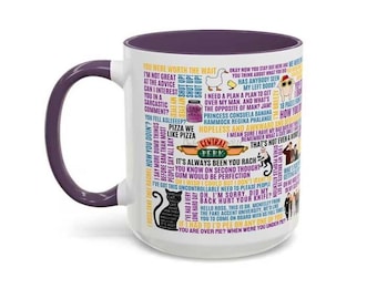 Taza con frases de la serie Friends, taza de café Central Perk, taza con frases divertidas de la comedia, regalo para fans de Friends, taza de cerámica retro de la serie.