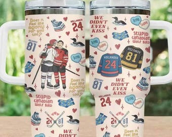 Vaso térmico para parejas amantes del hockey, taza con la frase "Ni siquiera nos besamos", taza de hockey para parejas, taza con nombre personalizado estilo camiseta, regalo para aficionados al hockey.