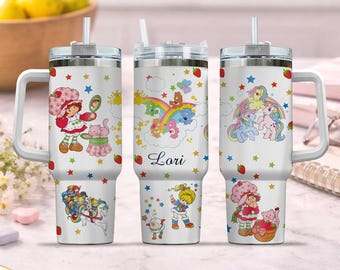 Vaso térmico Strawberry Girl Rainbow Girl de 40 onzas