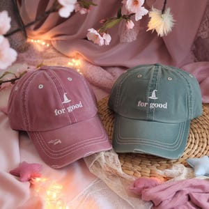 Embroidered For Good Hat, Aesthetic Changed For Good Washed Hat, Changed For Good Hat, Wicked DefyGravity Cap, Embroidered Hat, Wicked hat