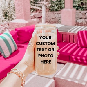 Custom Glass Iced Coffee Cup, Corporate Gift Idea, Small Business Owner Gift, Your Logo Here, Business Swag, Marketing Gift Corporate Bulk