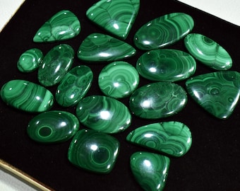 AAA Grade Malachite Cabochon Lot: Natural Gemstone for Jewelry Making
