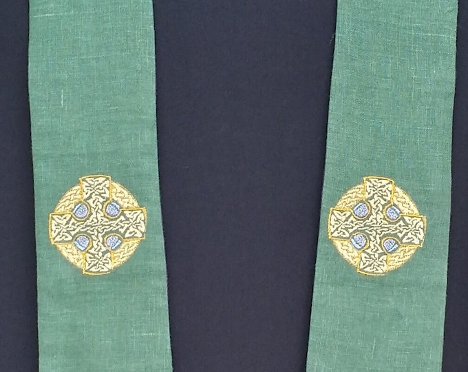 Clergy Stole, Vestment, Celtic Cross Any Color, MADE to ORDER