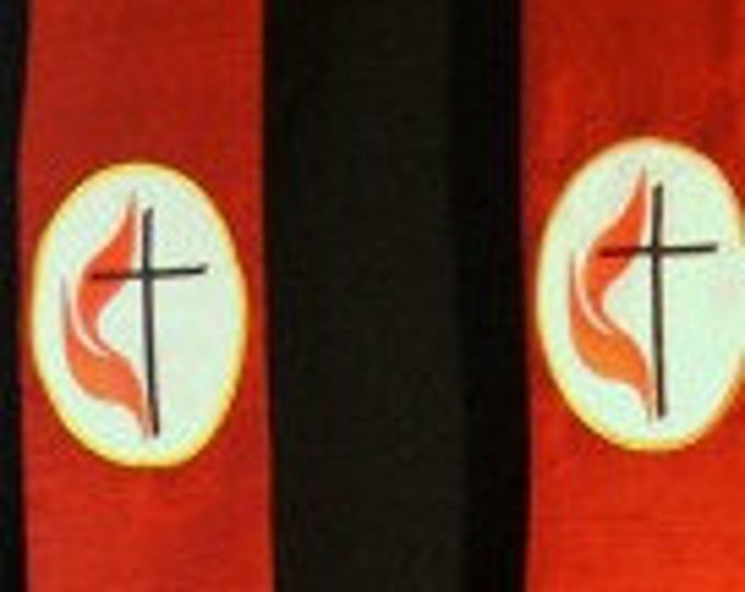 Clergy Stole, Vestments, UMC, Ordination, Red, Green, Blue, White, Purple MADE to ORDER