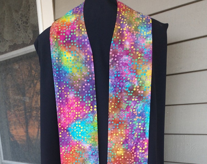 Clergy Stole, Pastor's Stole, Priest's stole, Vestments, Rainbow pattern