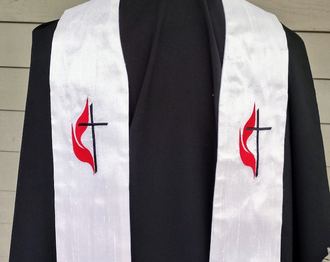 clergy stole, Priest stole, Pastor stole, vestment, with Denomination Symbol MADE TO ORDER