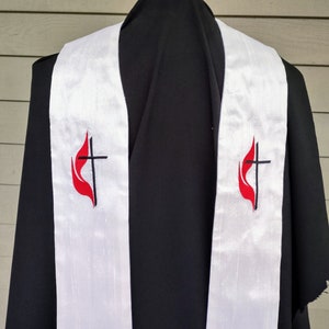 clergy stole, Priest stole, Pastor stole, vestment, with Denomination Symbol MADE TO ORDER