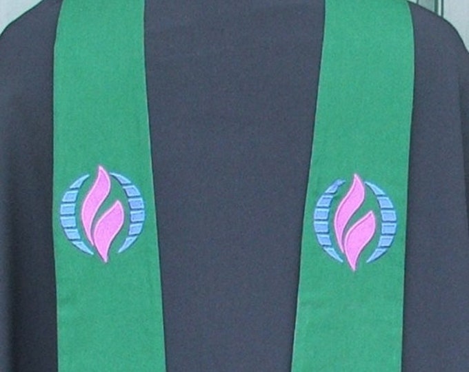 clergy stole, Priest stole, Pastor stole, vestment, with Denomination Symbol MADE TO ORDER