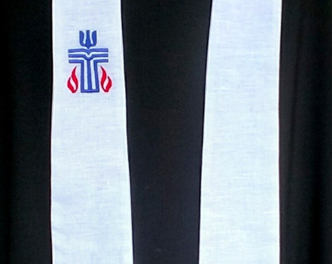 clergy stole, Priest stole, Pastor stole, vestment, with Denomination Symbol MADE TO ORDER