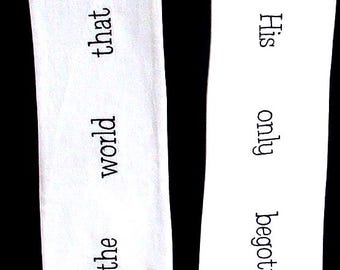 Clergy stole, vestment, white, John 3:16, grapes and wheat, MADE to ORDER