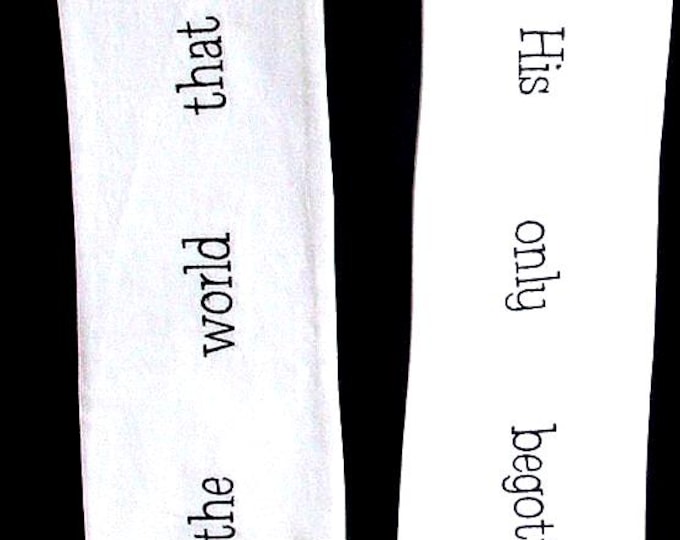 Clergy stole, vestment, white, John 3:16, grapes and wheat, MADE to ORDER