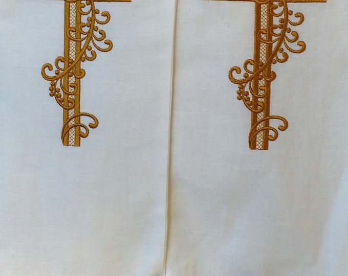 Clergy Stole, Garden Cross, white, purple, blue, green, red MADE TO ORDER